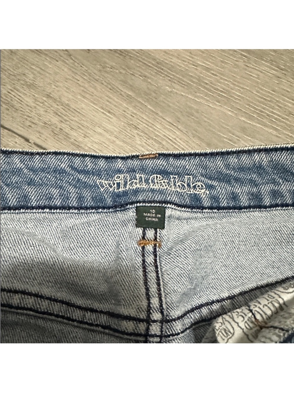 wild fable Blue Distressed Denim Shorts with Crochet Accent size 10 - Picture 2 of 8